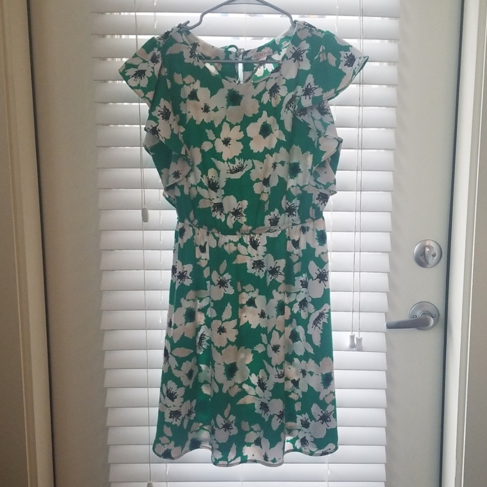Merona green flower dress